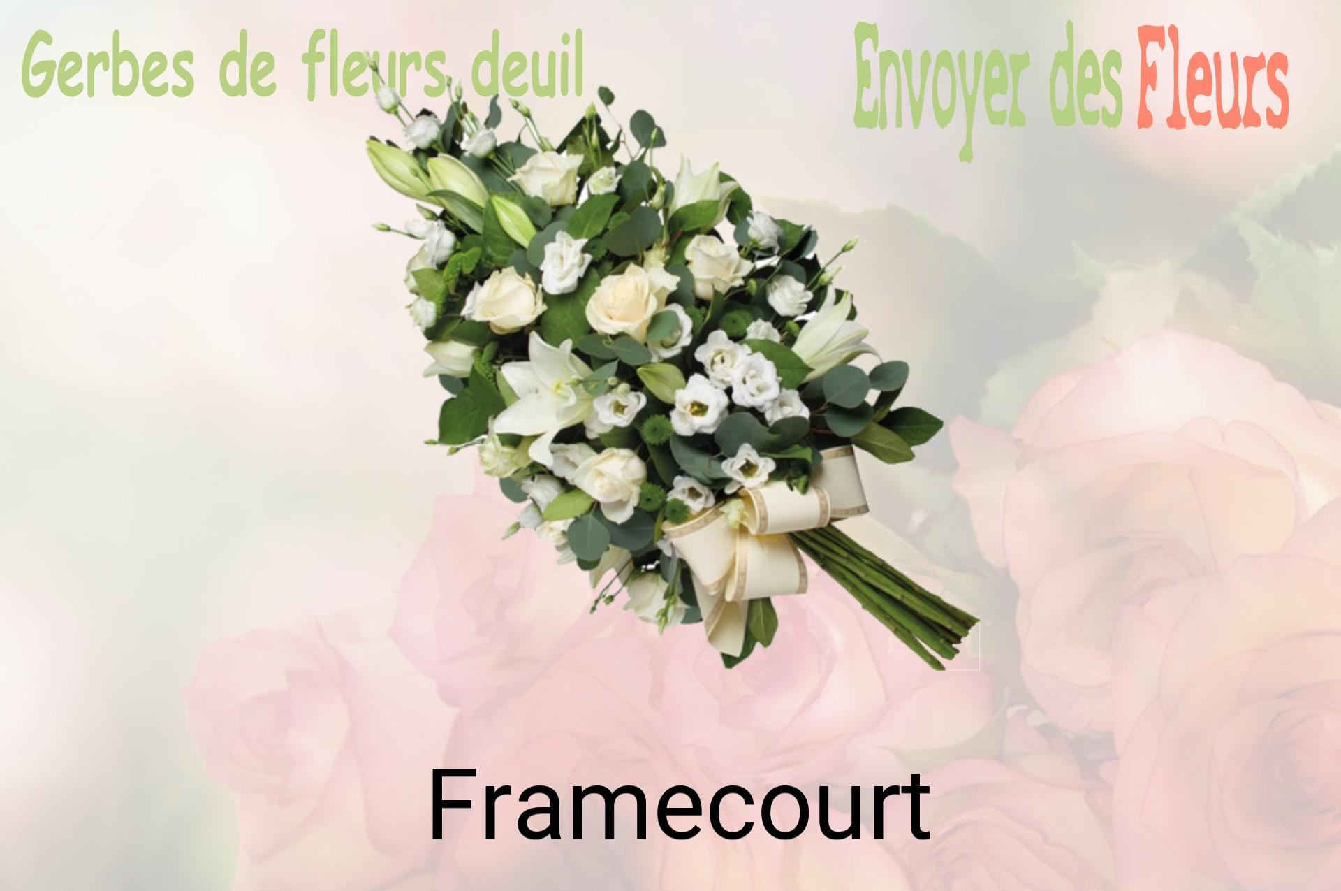 Gerbe de fleurs de deuil livrée à Framecourt